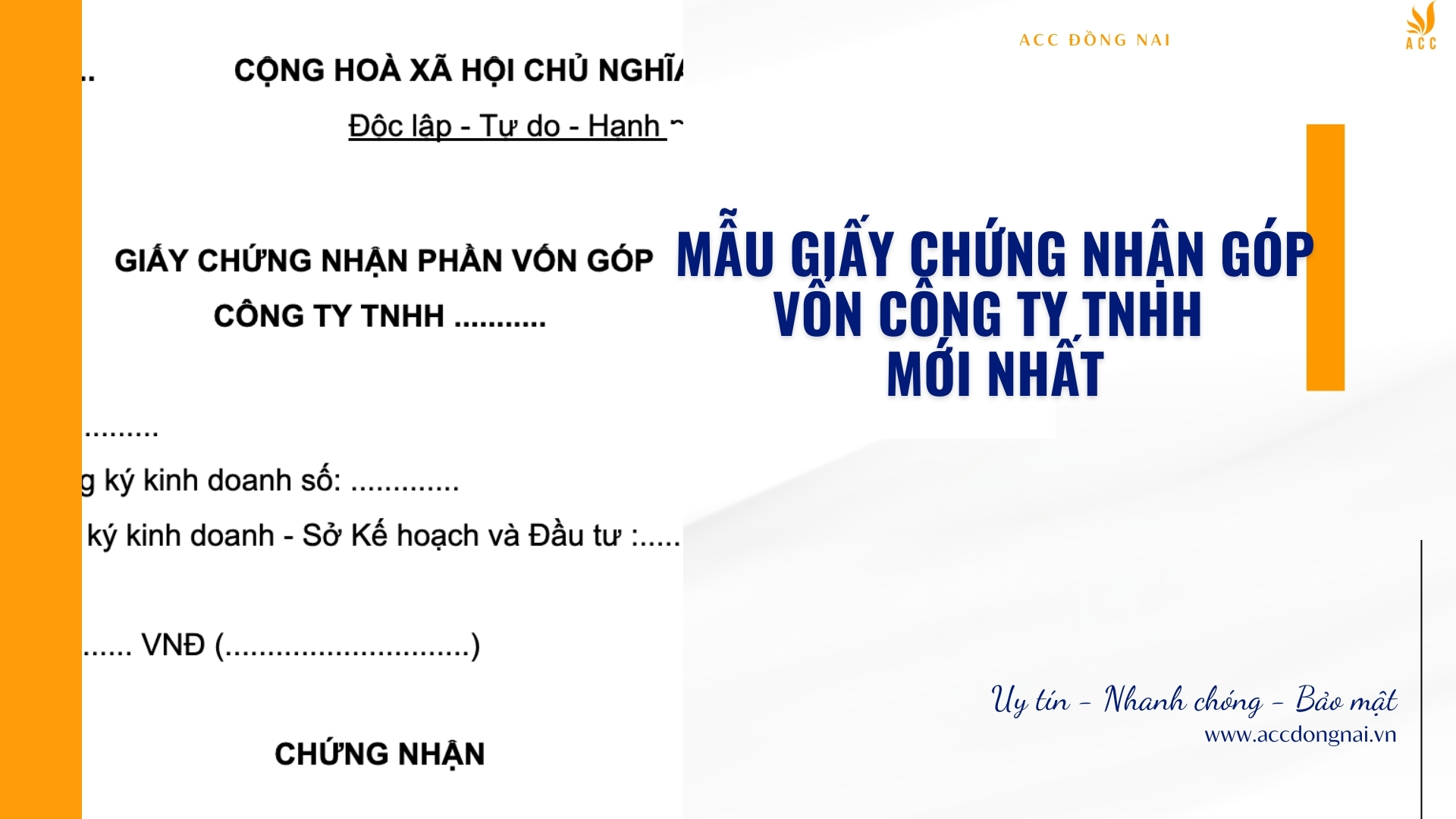 Mẫu giấy chứng nhận góp vốn công ty TNHH mới nhất