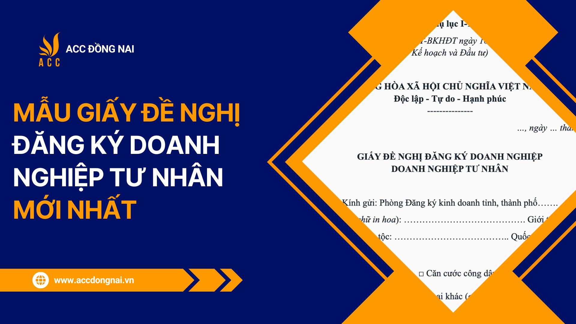 Mẫu giấy đề nghị đăng ký doanh nghiệp tư nhân mới nhất