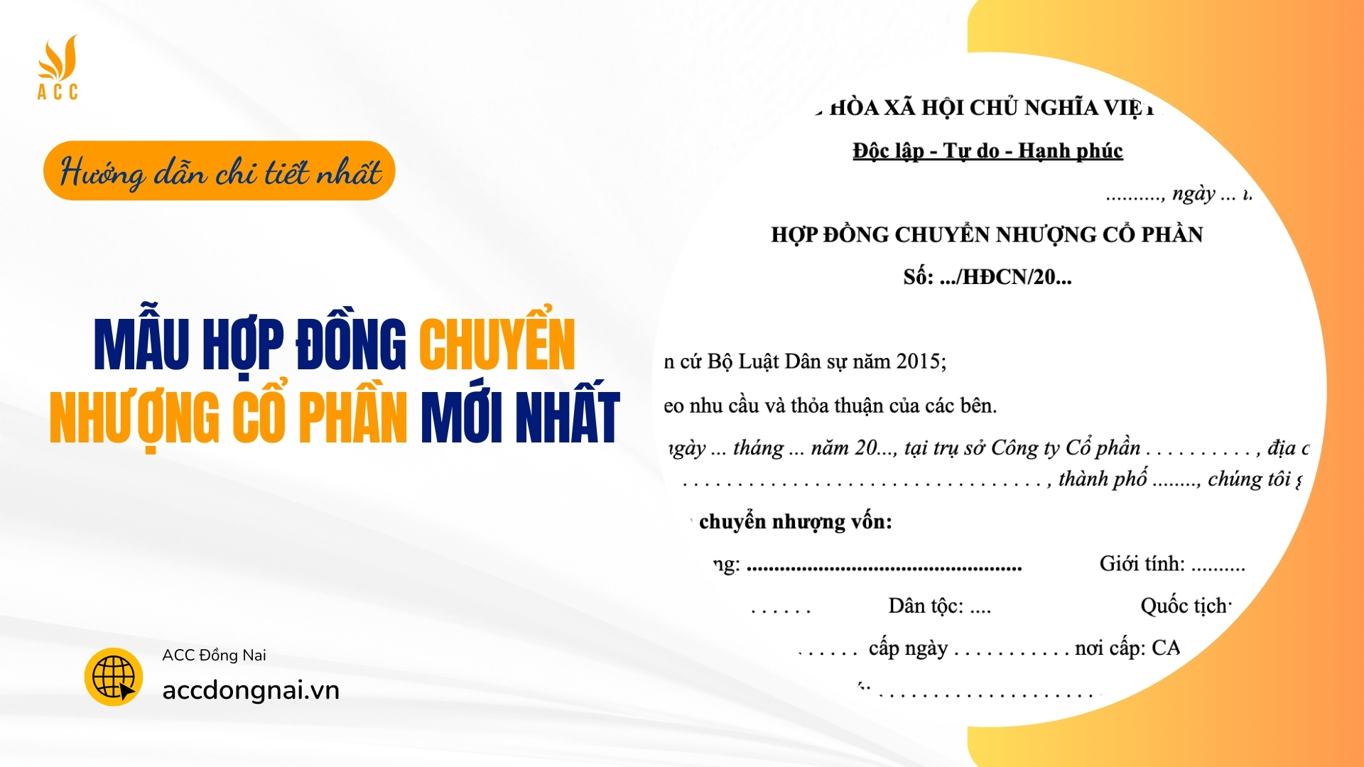 Mẫu hợp đồng chuyển nhượng cổ phần mới nhất