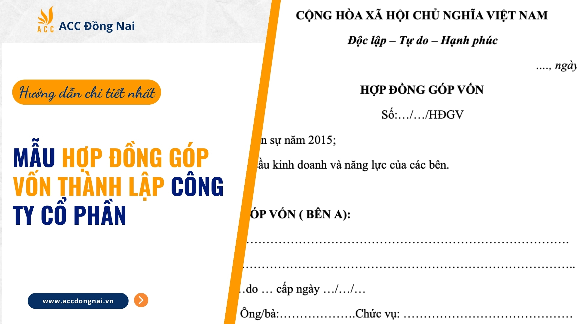 Mẫu hợp đồng góp vốn thành lập công ty cổ phần