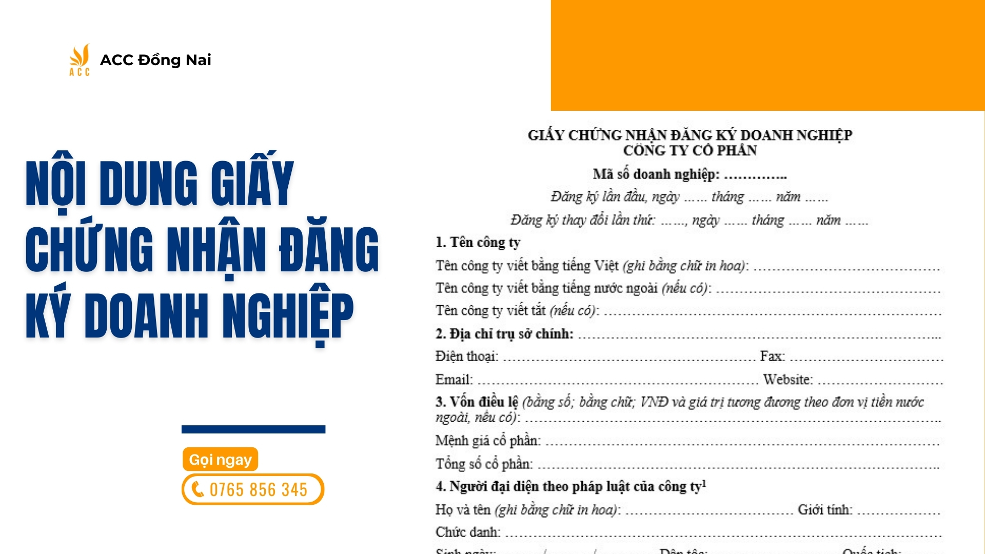 Nội dung giấy chứng nhận đăng ký doanh nghiệp