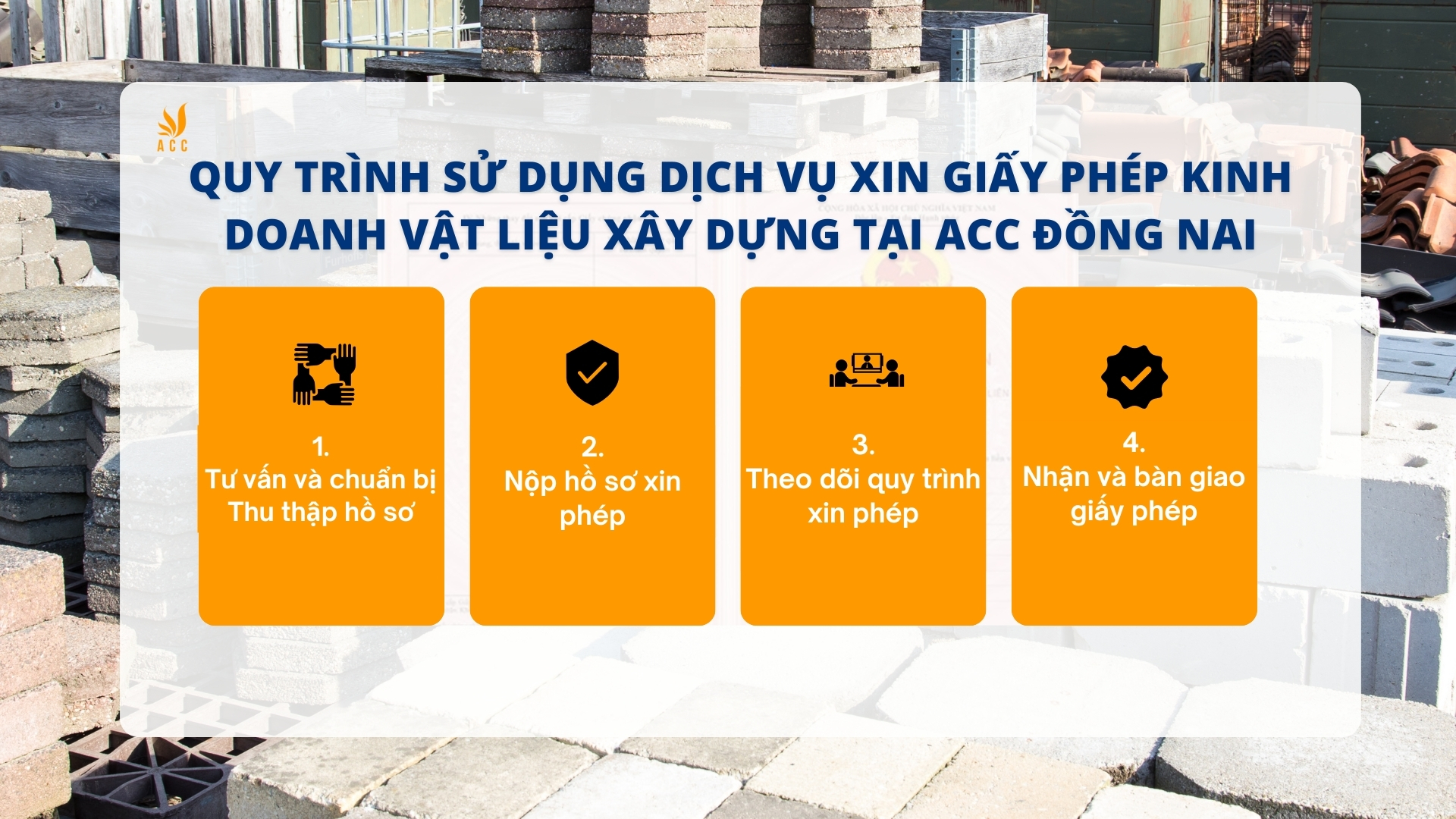 Quy trình sử dụng dịch vụ xin giấy phép kinh doanh vật liệu xây dựng tại ACC Đồng Nai