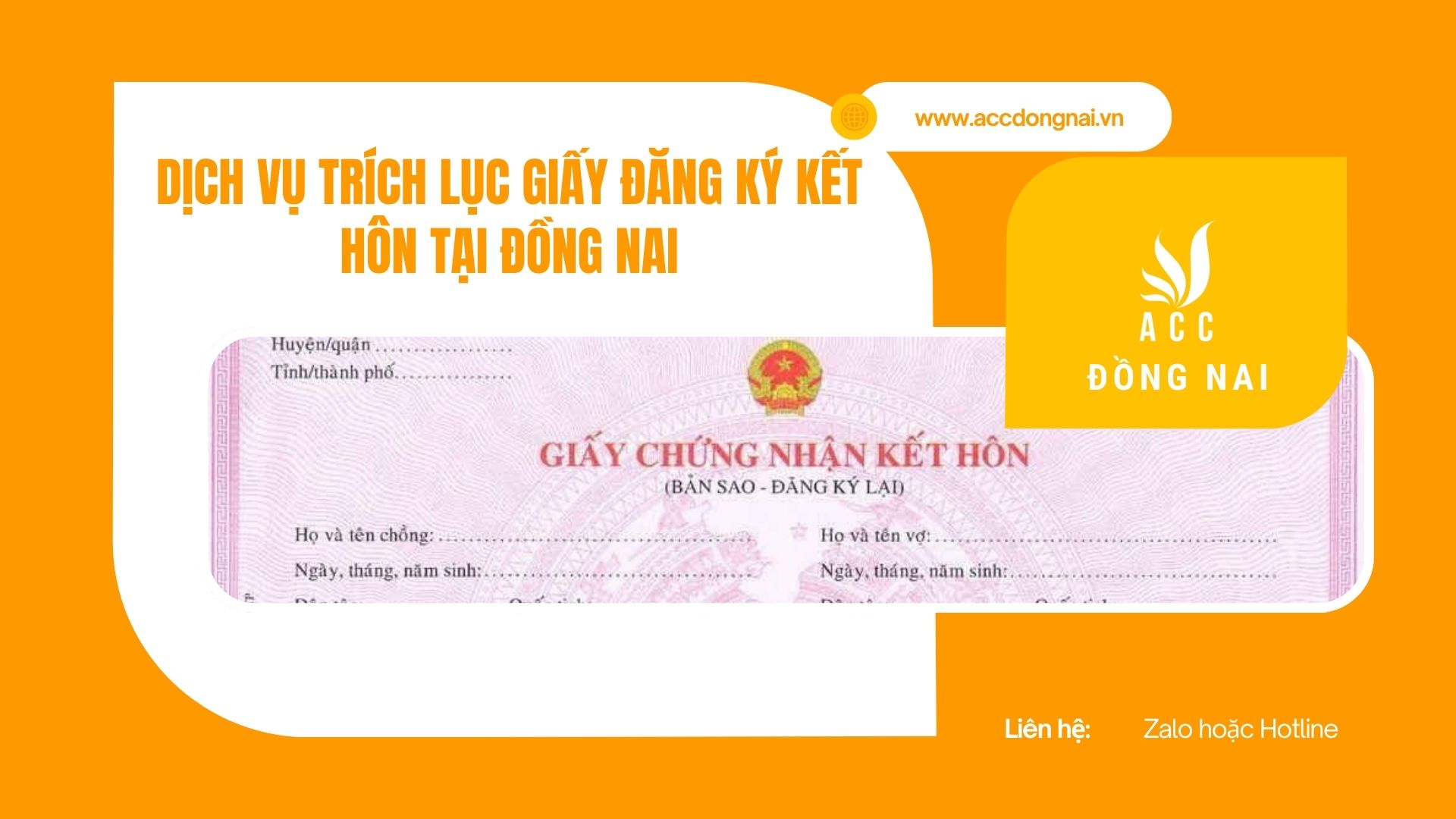 Dịch vụ Trích lục giấy đăng ký kết hôn tại Đồng Nai