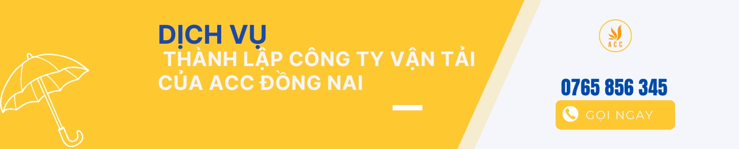 Dịch vụ thành lập công ty vận tải của ACC Đồng Nai banner