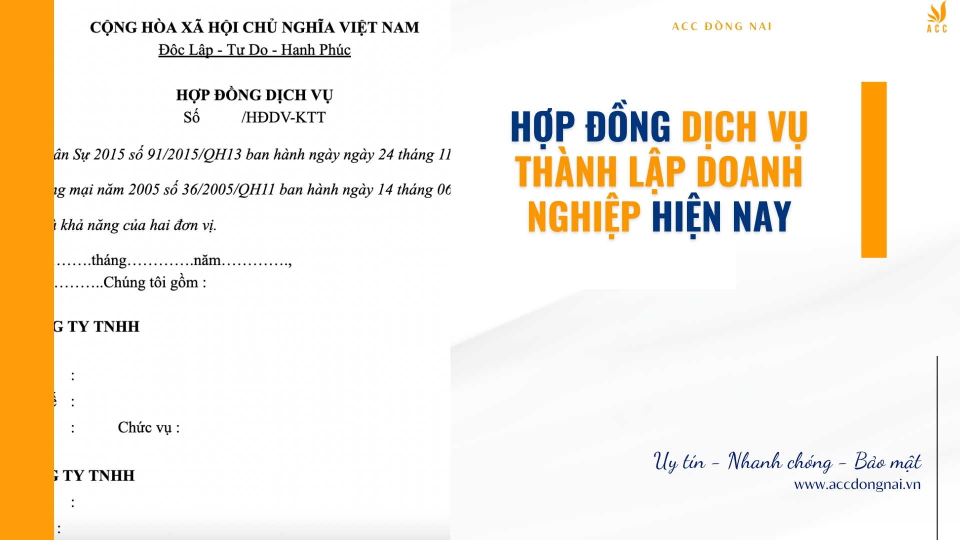 Hợp đồng dịch vụ thành lập doanh nghiệp hiện nay