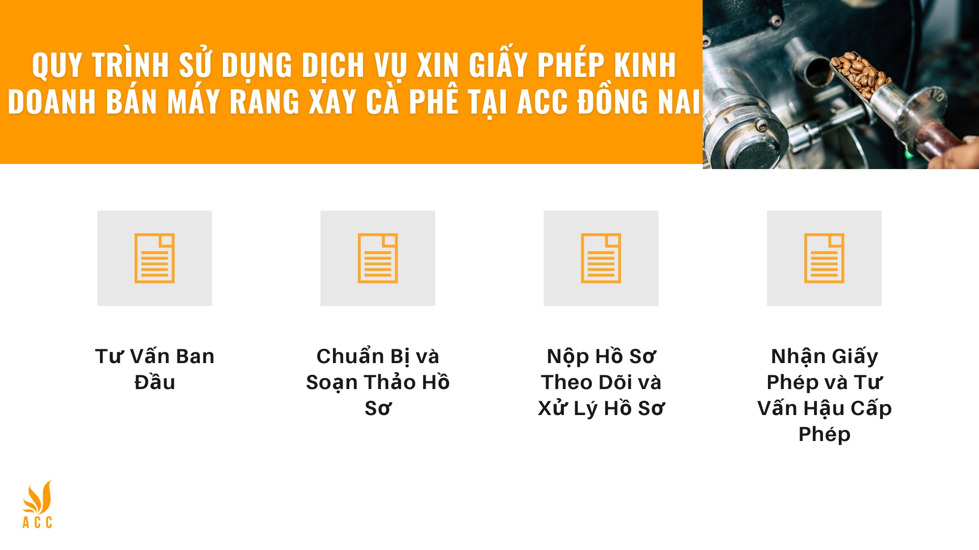 Quy trình sử dụng dịch vụ xin giấy phép kinh doanh bán máy rang xay cà phê tại ACC Đồng Nai