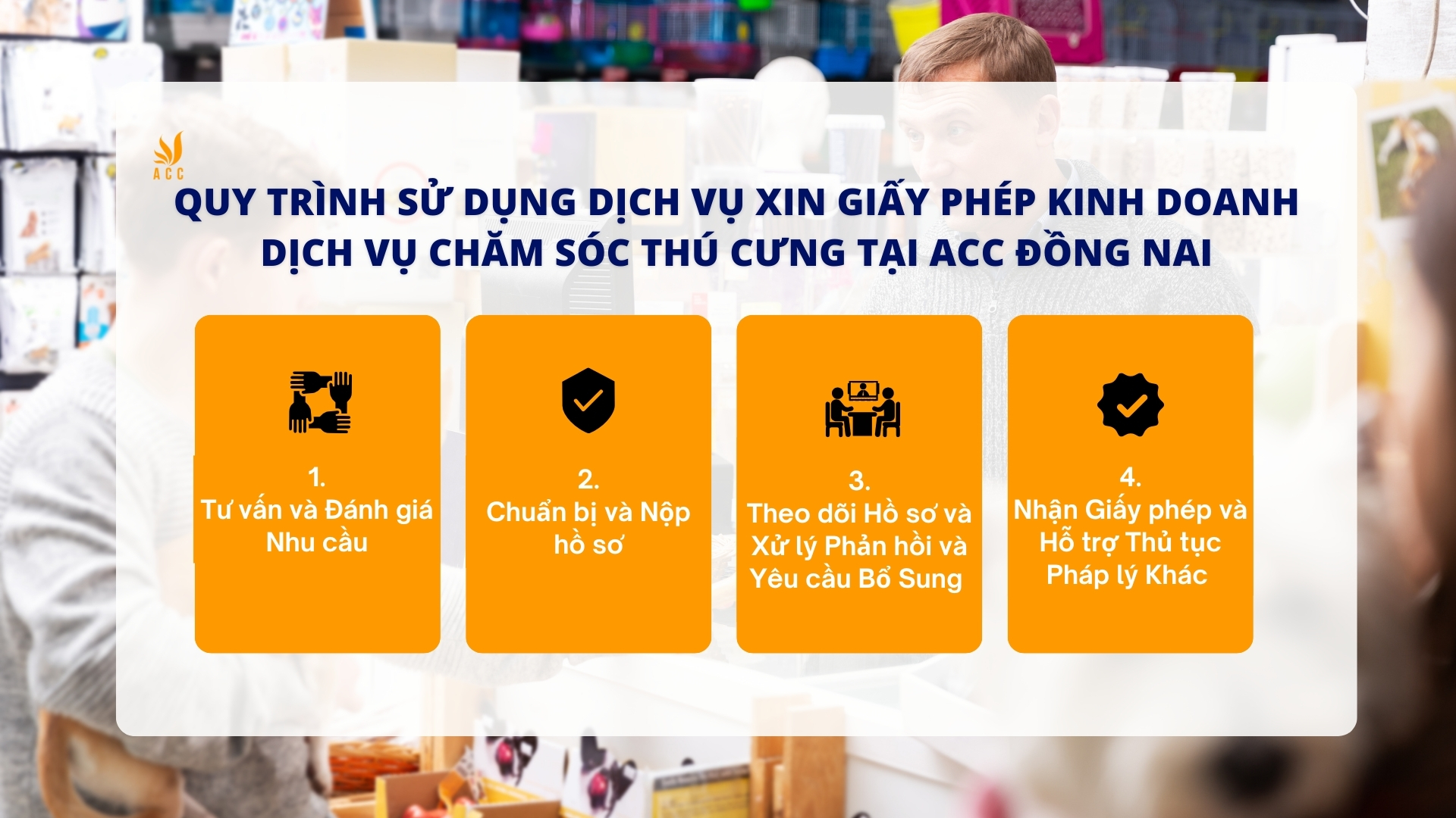 Quy trình sử dụng dịch vụ xin giấy phép kinh doanh dịch vụ chăm sóc thú cưng tại ACC Đồng Nai