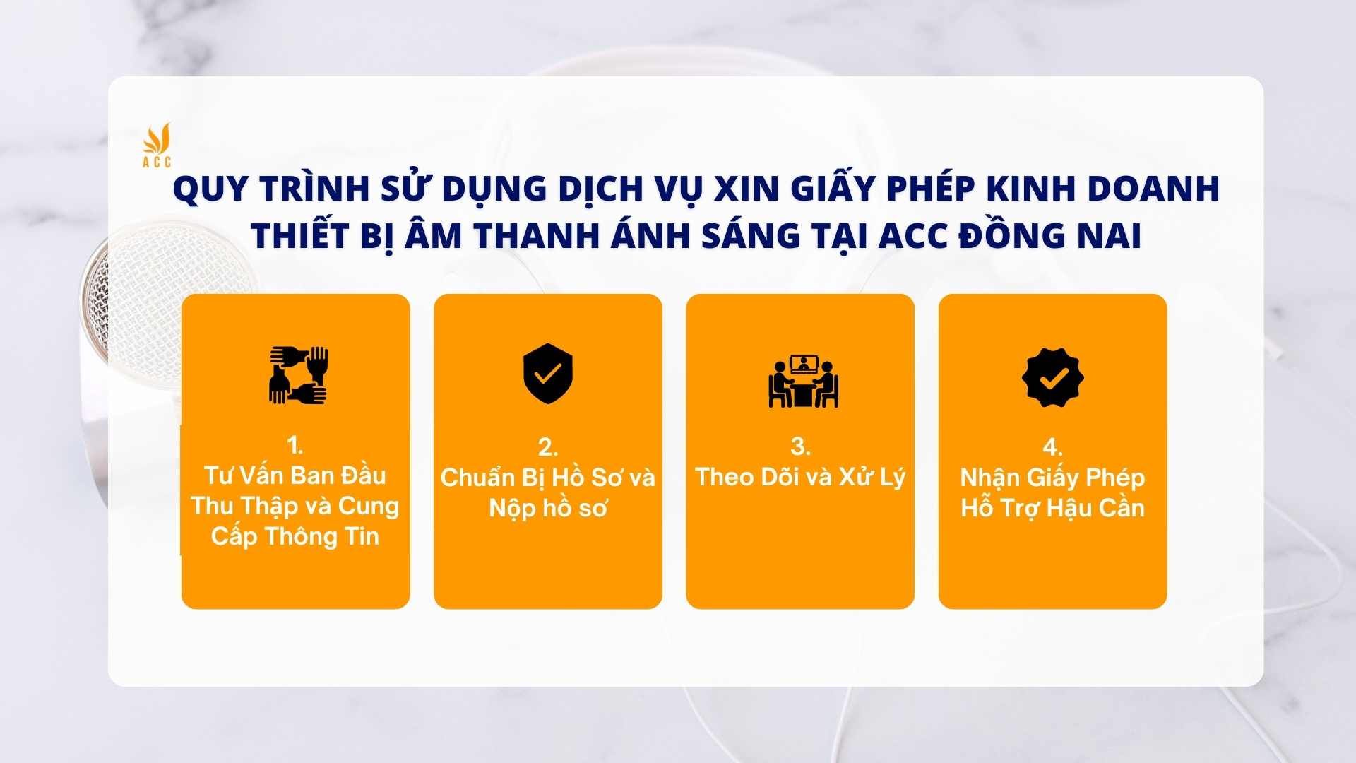 Quy trình sử dụng dịch vụ xin giấy phép kinh doanh thiết bị âm thanh ánh sáng tại ACC Đồng Nai