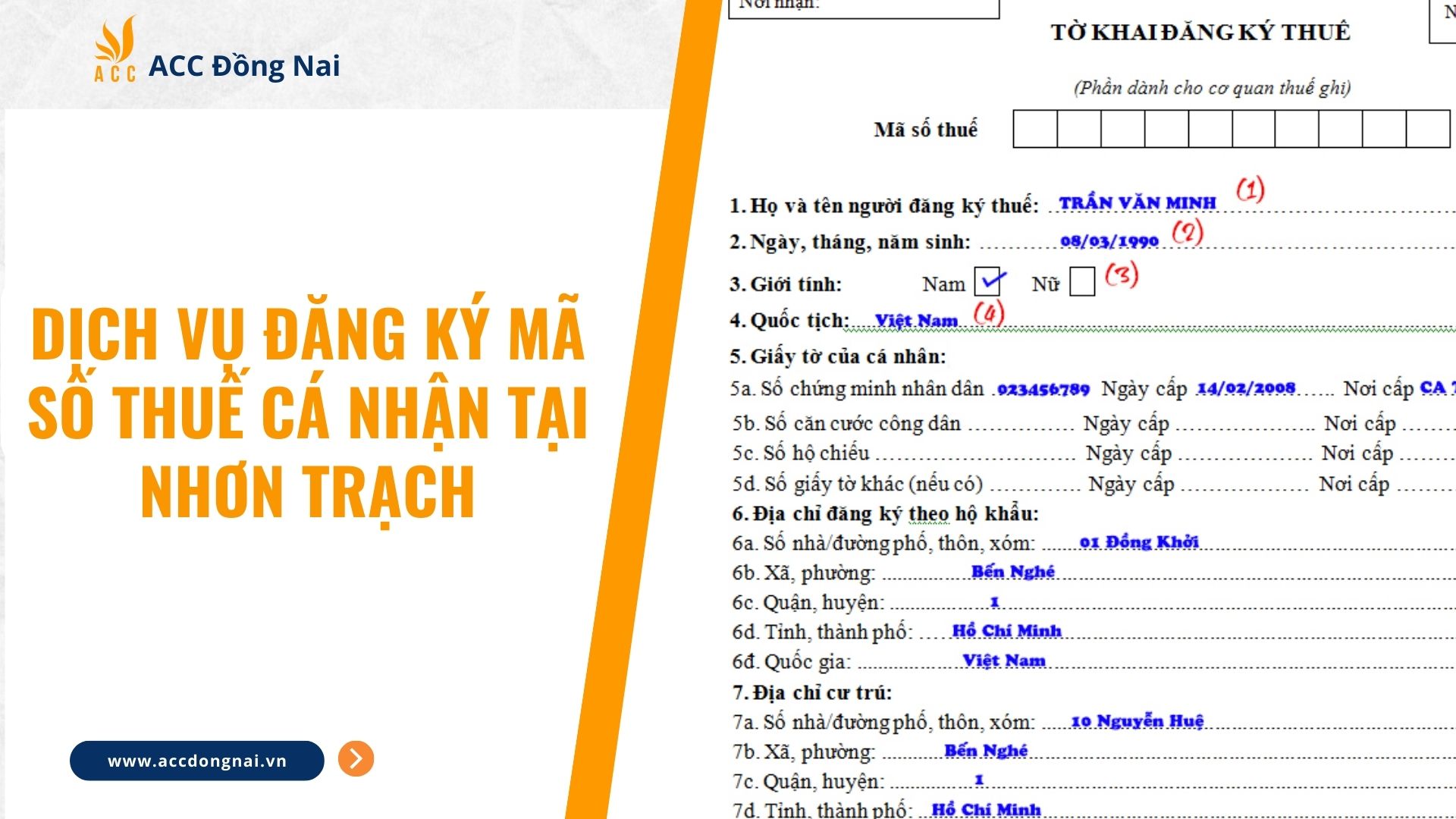 Dịch vụ đăng ký mã số thuế cá nhân tại Nhơn Trạch