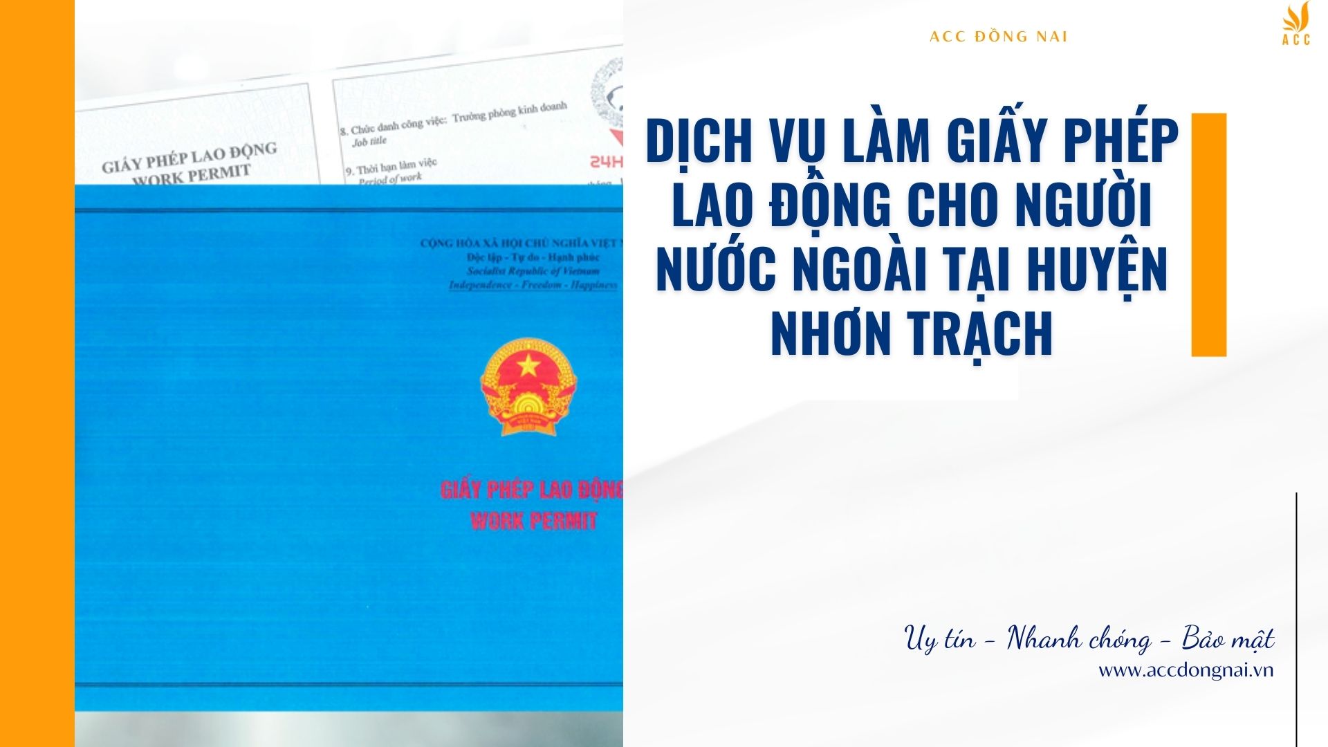 Dịch vụ làm giấy phép lao động cho người nước ngoài tại Huyện Nhơn Trạch