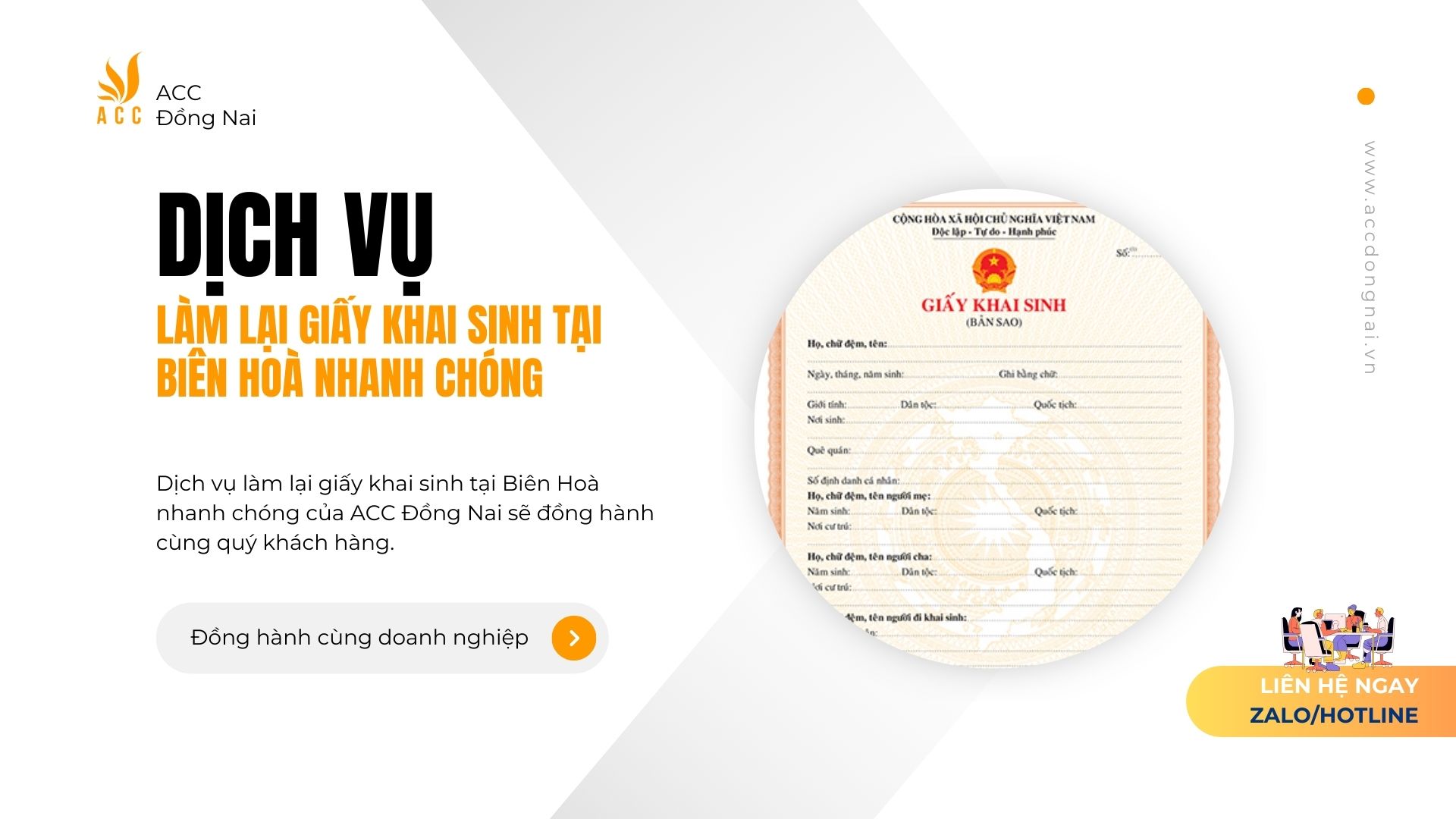 Dịch vụ làm lại giấy khai sinh tại Biên Hoà nhanh chóng