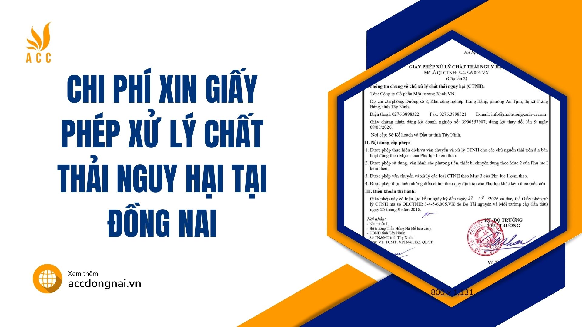 Chi phí xin giấy phép xử lý chất thải nguy hại tại Đồng Nai