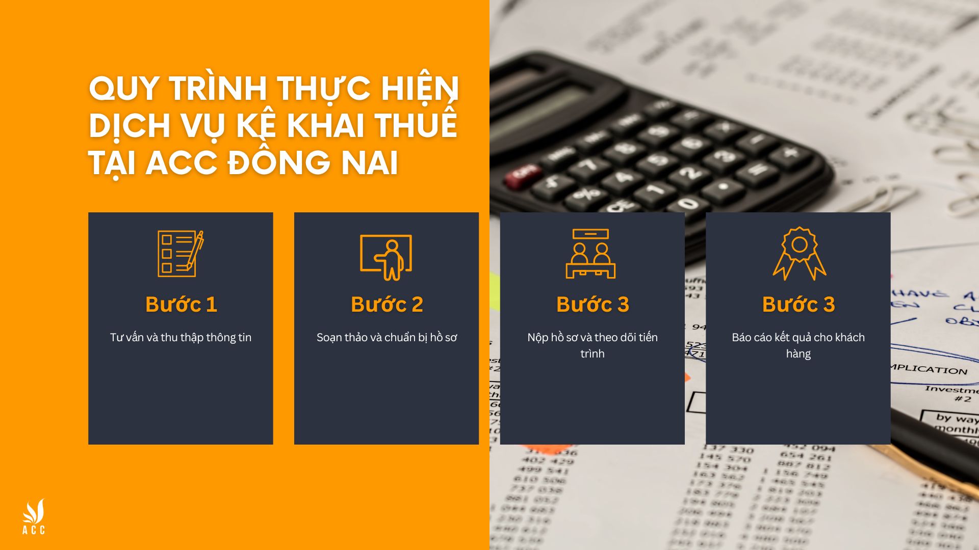 Quy trình thực hiện dịch vụ kê khai thuế tại ACC Đồng Nai