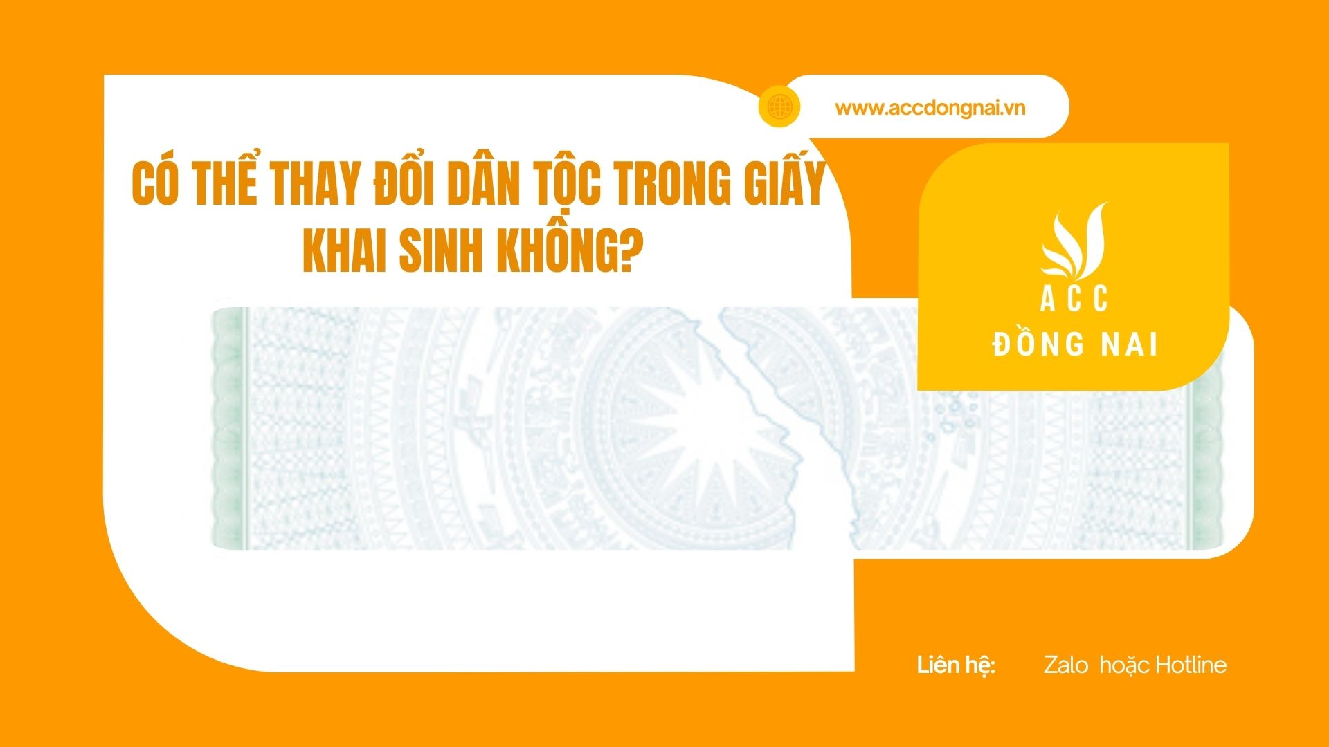 Có thể thay đổi dân tộc trong giấy khai sinh không