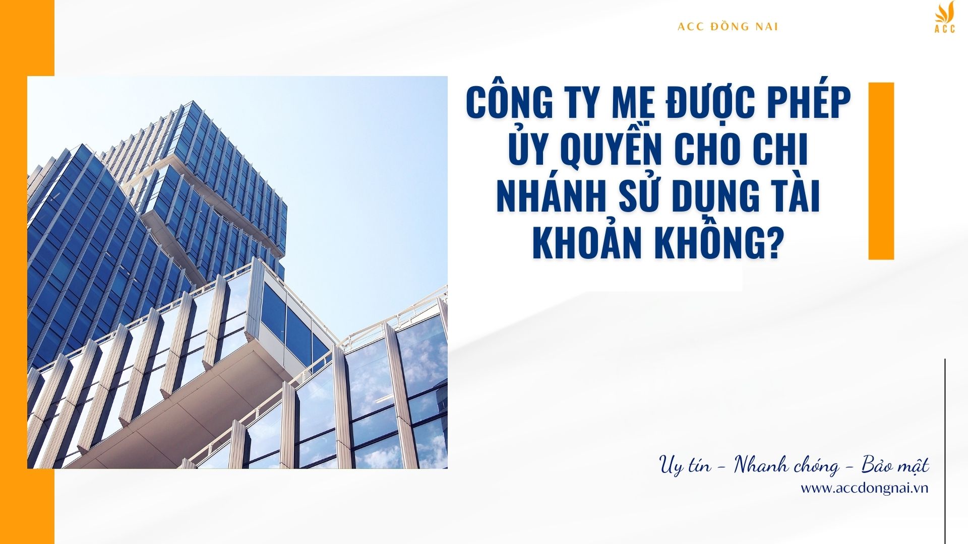 Công ty mẹ được phép ủy quyền cho chi nhánh sử dụng tài khoản không