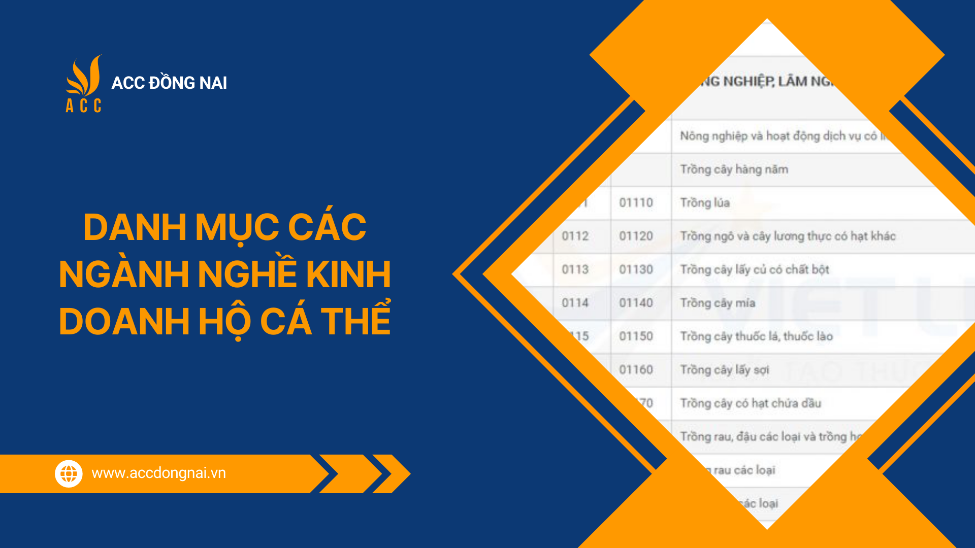 Danh mục các ngành nghề kinh doanh hộ cá thể