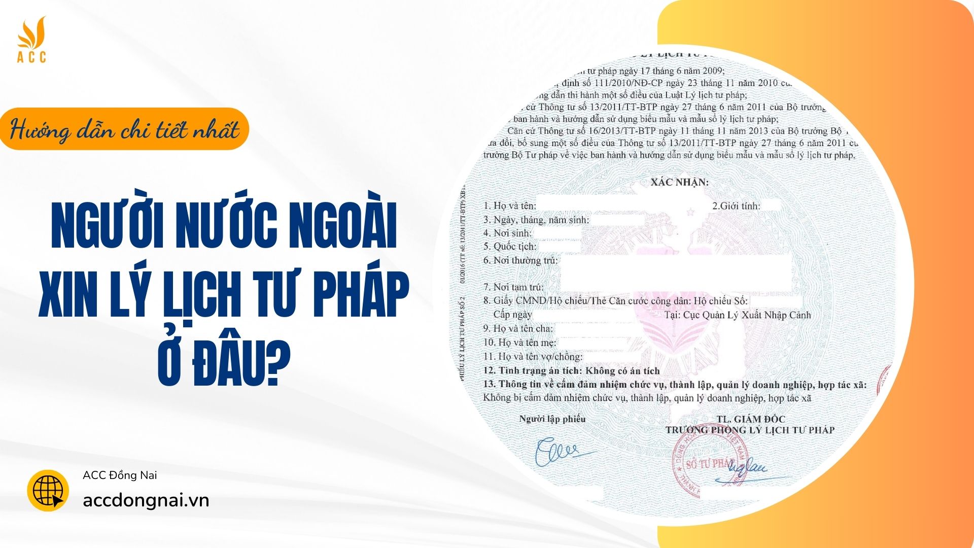 Người nước ngoài xin lý lịch tư pháp ở đâu