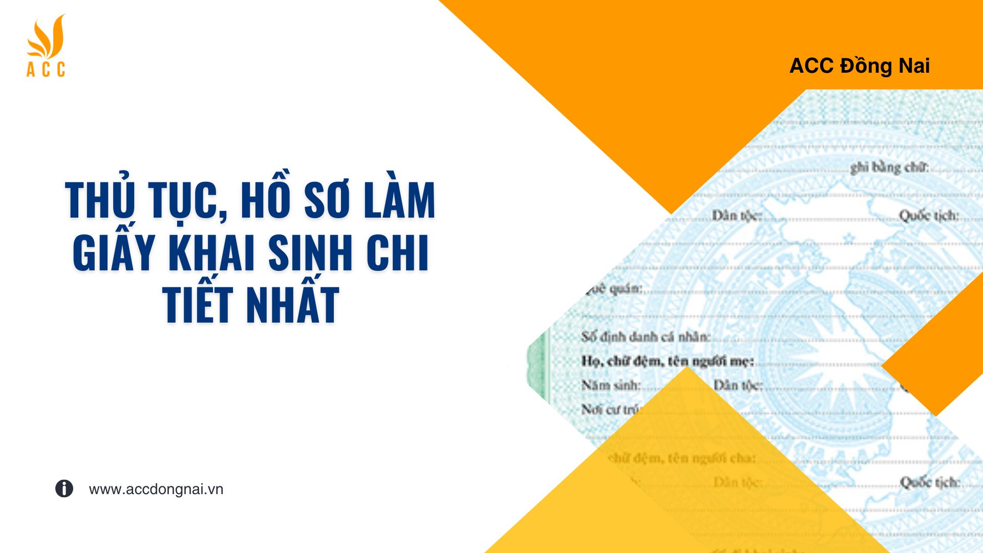 Thủ tục, hồ sơ làm giấy khai sinh chi tiết nhất