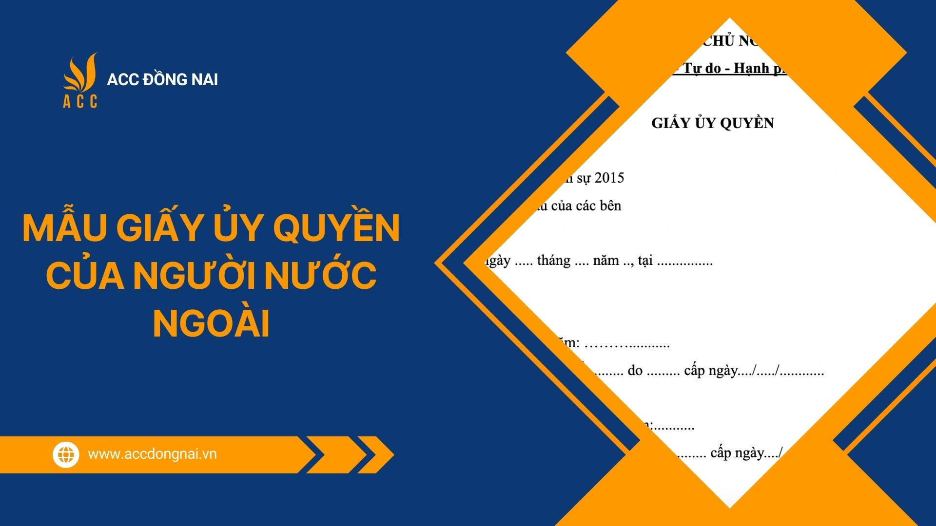 Mẫu giấy ủy quyền của người nước ngoài