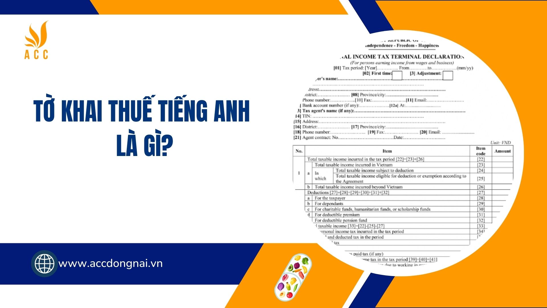 Tờ khai thuế tiếng Anh là gì