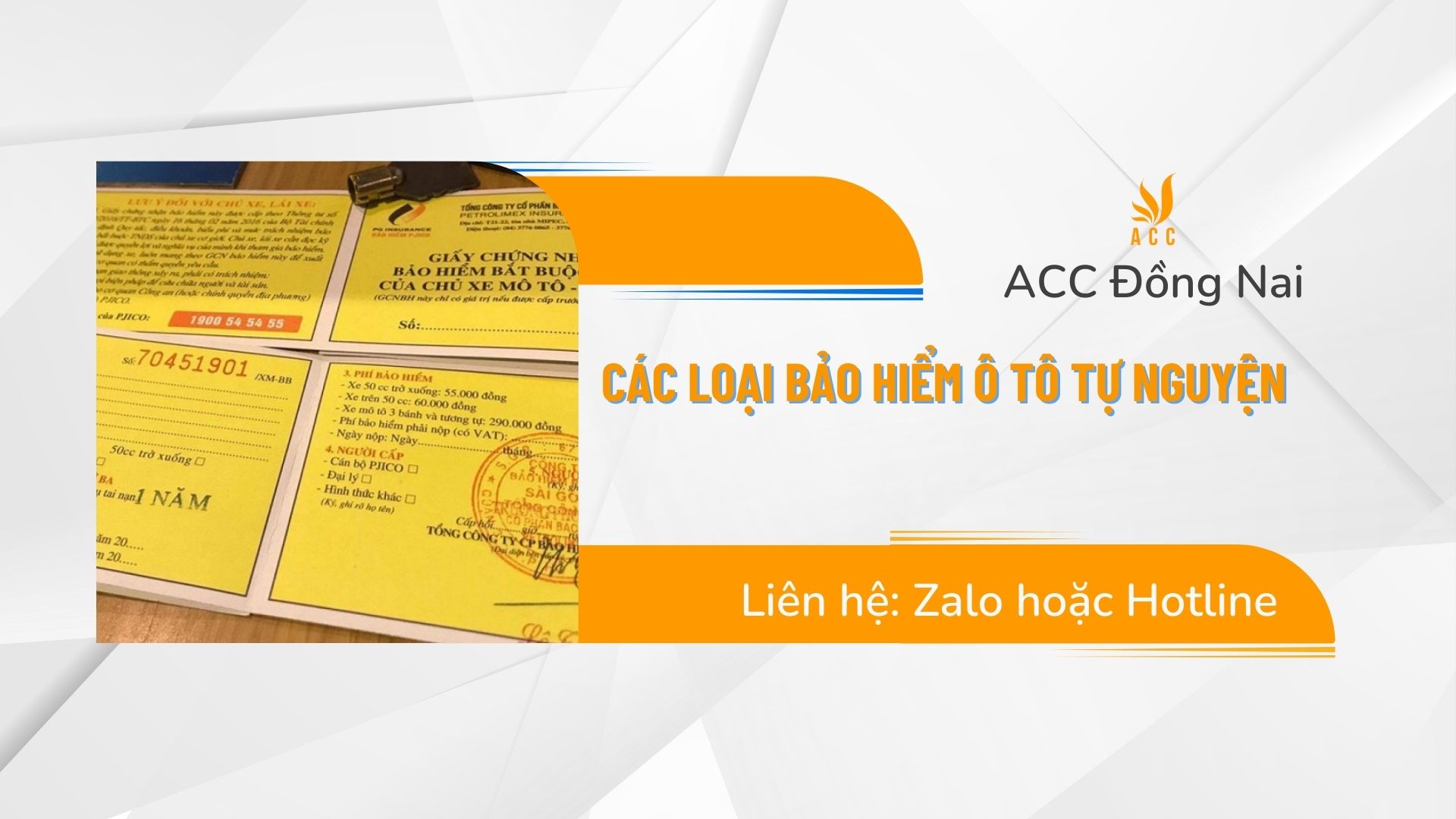 Các loại bảo hiểm ô tô tự nguyện