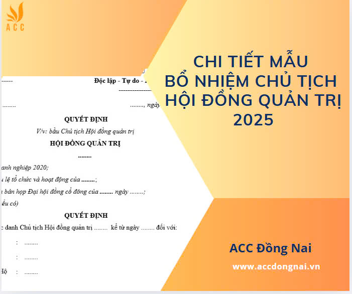 Chi tiết mẫu bổ nhiệm chủ tịch hội đồng quản trị 2025