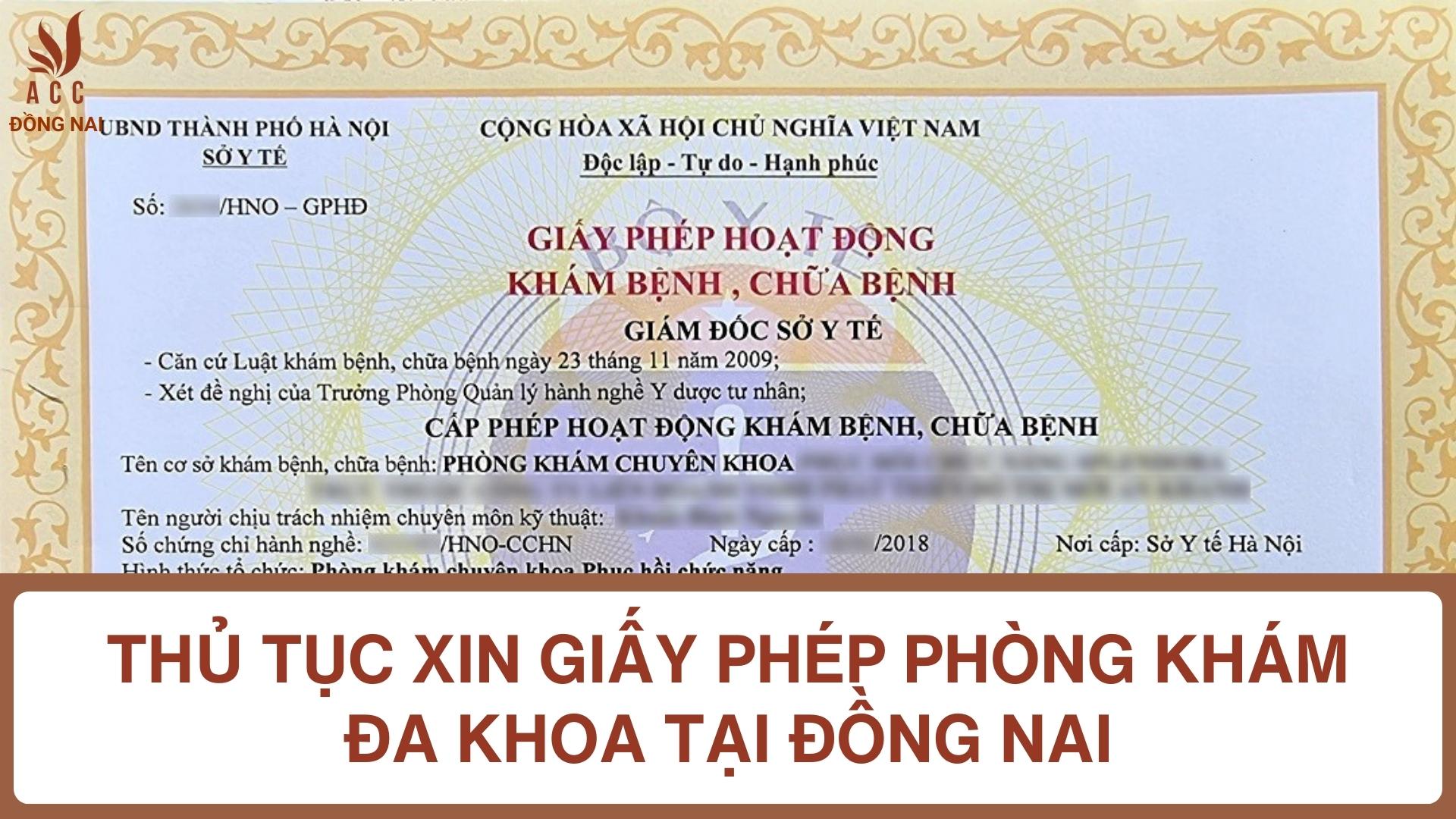 Thủ tục xin giấy phép phòng khám đa khoa tại Đồng Nai