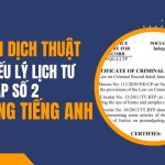 Bản dịch lý lịch tư pháp số 2 tiếng Anh