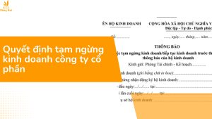 Quyết định tạm ngừng kinh doanh công ty cổ phần