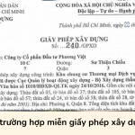 Các trường hợp miễn giấy phép xây dựng