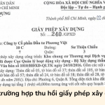 Các trường hợp thu hồi giấy phép xây dựng