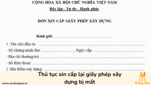 Thủ tục xin cấp lại giấy phép xây dựng bị mất