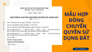 Mẫu hợp đồng chuyển quyền sử dụng đất