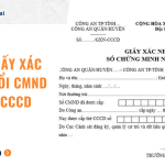 Mẫu giấy xác nhận đổi CMND sang CCCD