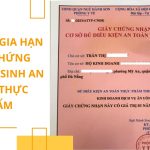 Thủ tục gia hạn giấy chứng nhận vệ sinh an toàn thực phẩm