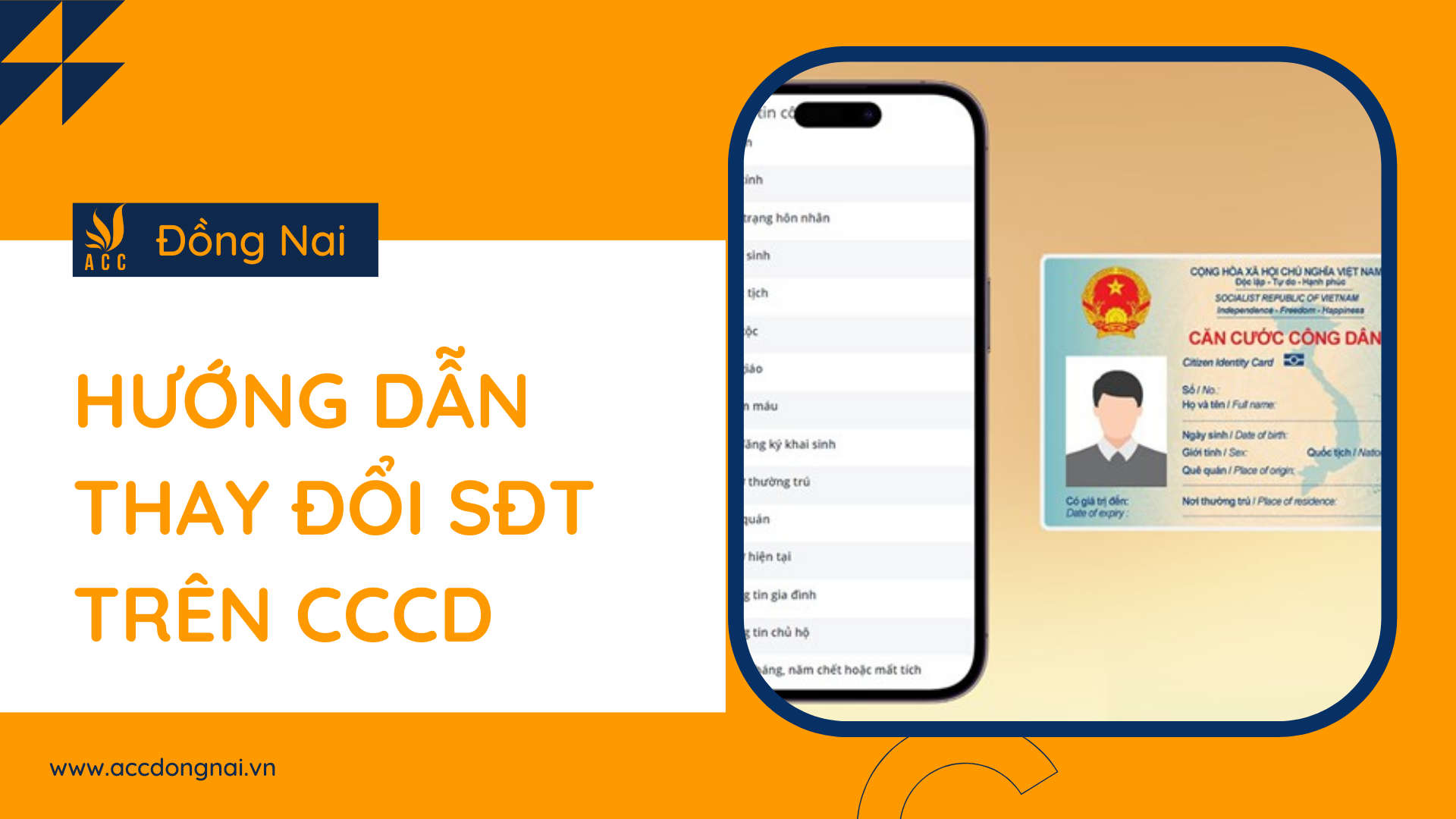 Hướng dẫn thay đổi SĐT trên CCCD