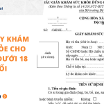 Mẫu giấy khám sức khỏe cho người dưới 18 tuổi