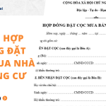 Mẫu hợp đồng đặt cọc mua nhà chung cư