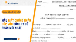 Mẫu giấy chứng nhận góp vốn công ty cổ phần mới nhất