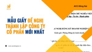 Mẫu giấy đề nghị thành lập công ty cổ phần mới nhất