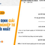 Mẫu quyết định giải thể doanh nghiệp tư nhân mới nhất