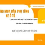 Hợp đồng mua bán phụ tùng xe ô tô