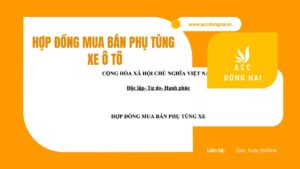 Hợp đồng mua bán phụ tùng xe ô tô