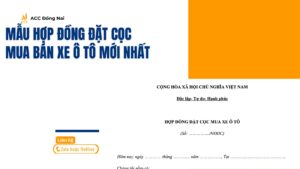 Mẫu hợp đồng đặt cọc mua bán xe ô tô mới nhất