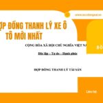 Mẫu hợp đồng thanh lý xe ô tô mới nhất