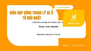 Mẫu hợp đồng thanh lý xe ô tô mới nhất