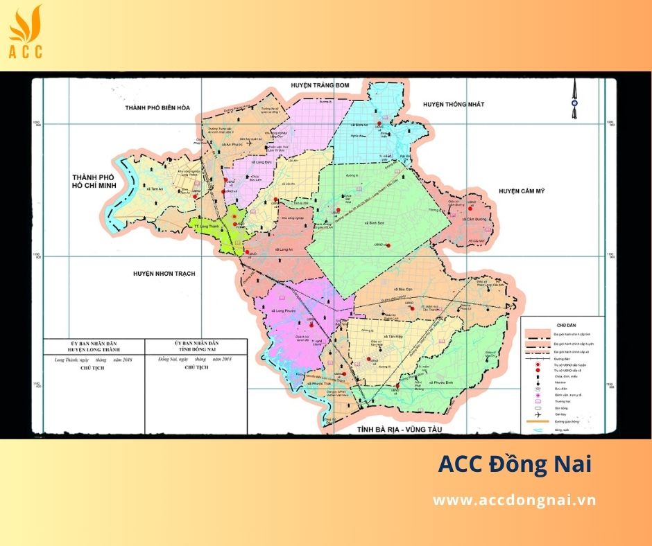 Bản đồ huyện Long Thành tỉnh Đồng Nai