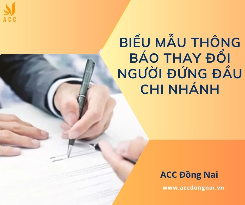 Mẫu thông báo thay đổi người đứng đầu chi nhánh