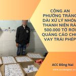 Công an phường Trảng Dài xử lý nhóm thanh niên rải 500.000 tờ rơi quảng cáo cho vay trái phép