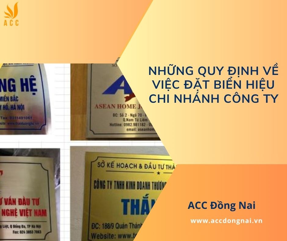 Những quy định về việc đặt biển hiệu chi nhánh công ty